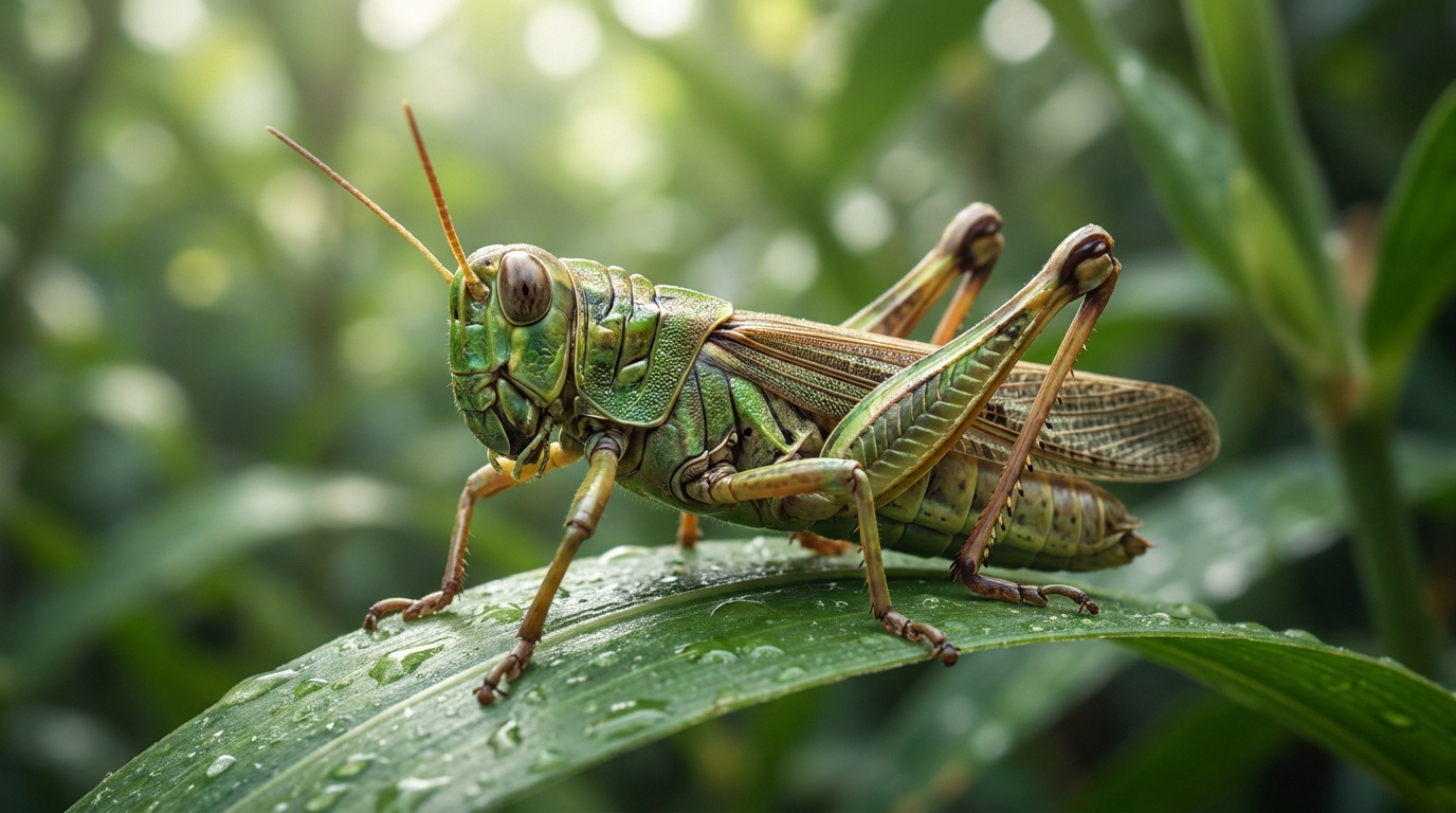 Criquets migrateurs séchés (Locusta migratoria) en gros plan