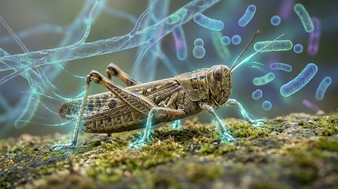Exosquelette d'insecte riche en chitine observé de près