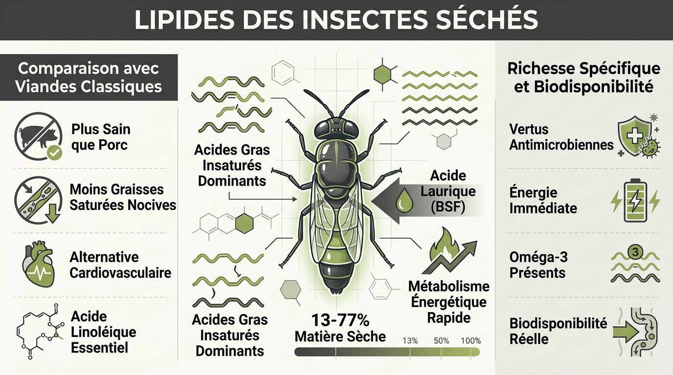 Analyse des lipides et acides gras des insectes séchés pour une alimentation durable