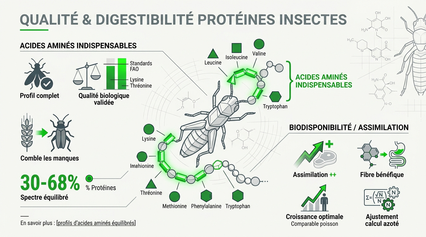 Analyse de la qualité des protéines d'insectes séchés